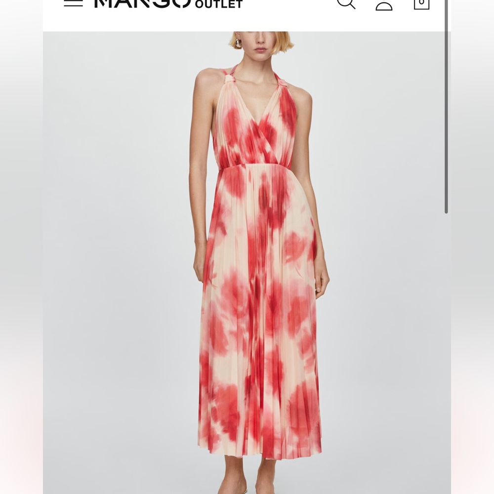 Mango Pleated Maxi Dress